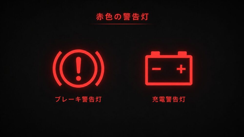 赤色の警告灯は直ちに安全確保