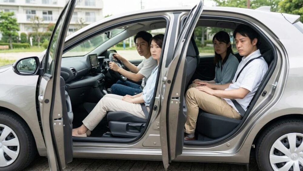 ヤリスに4人は狭い？
