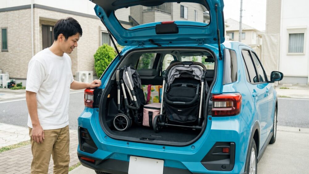 ベビーカーは荷室にしっかり積めるか