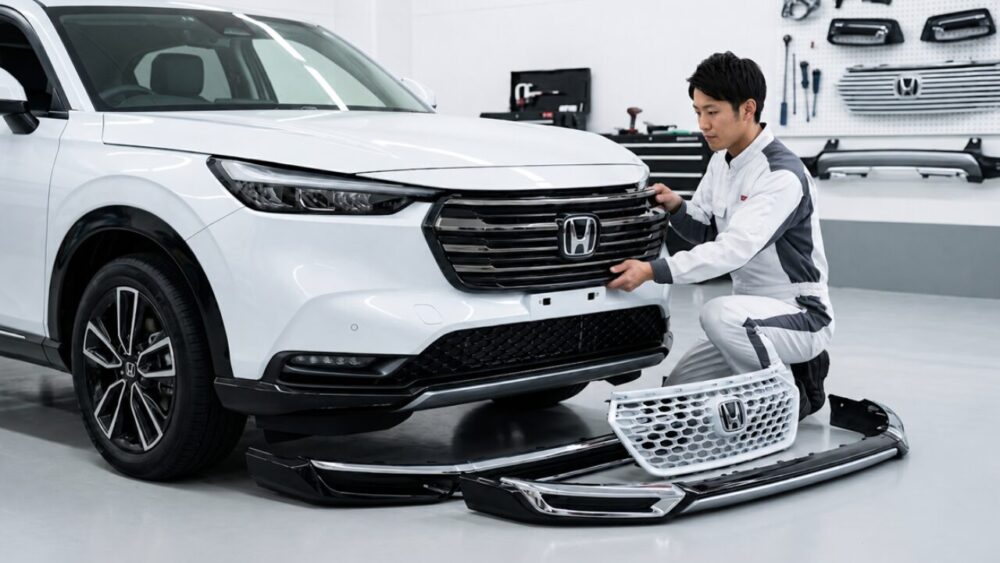 新型ヴェゼルのフロントグリル交換の手順