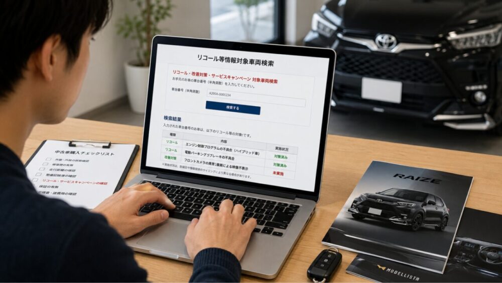 中古車購入時のリコール確認について