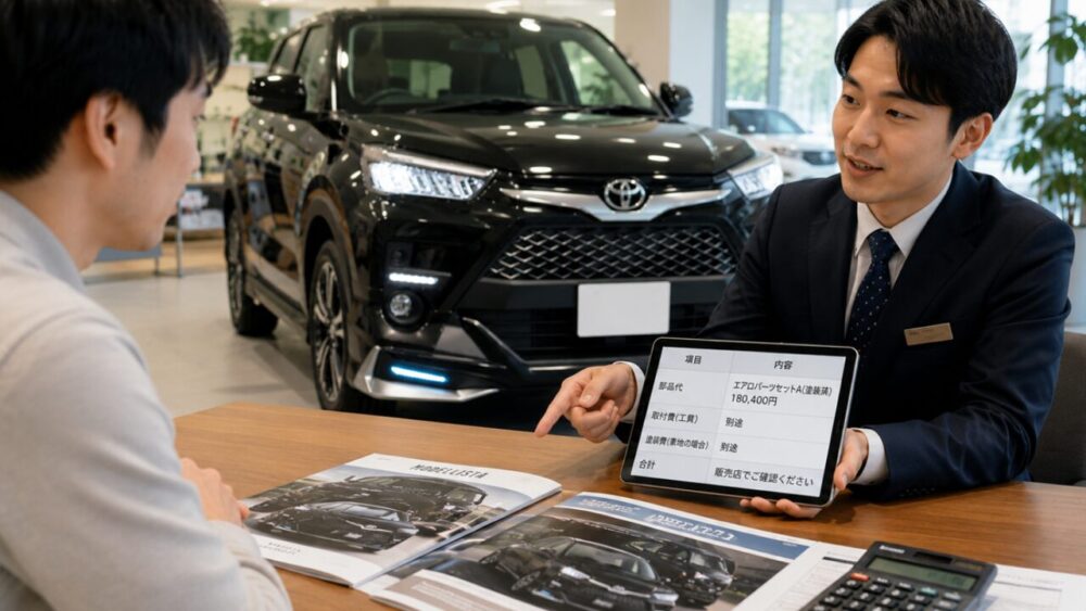 モデリスタの価格と工賃の扱いについて